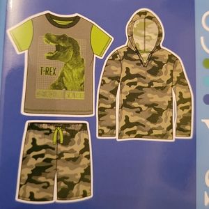 NEW 3 Piece PJ Set 5/6 7/8 10/12 Boy Camo Dinosaur